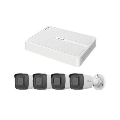 [KIPH4B/2MP] Kit IP 2 Megapixel / NVR de 8 Canales con 8 Puertos PoE  / 4 Cámaras IP Bala para Exterior