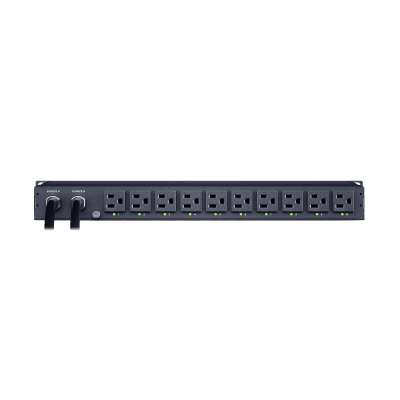 [PDU44001] PDU ATS (Fuente Redundante Auto-transferible) Monitoreable, Para Distribución de Energía, 2 Entradas 120 Vca NEMA5-15P, Con 10 Salidas NEMA 5-15R, Horizontal 19in, 1UR