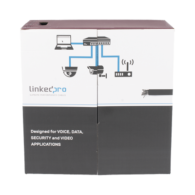 Bobina de Cable UTP 305 Metros (1000 Pies), Cat5e con Doble Forro, para Exterior, Climas Extremos, Color Negro