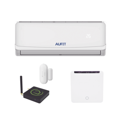 [AUFIT-SMART-Z-WAVE] Kit para automatización / Compatible con cualquier Minisplit AUFIT / Minisplit CHI-R32-12K-110 / Termostato IR2900ZW / Hub controlador HC8 /  Contacto magnético Inalámbrico CST2C