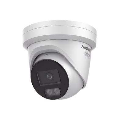 Turret IP 4 Megapixel / Imagen a color 24/7 / Lente 2.8 mm / Luz Blanca 40 mts / Exterior IP67 / Micrófono Integrado / WDR 120 dB / Audio y Alarma / Onvif / MicroSD