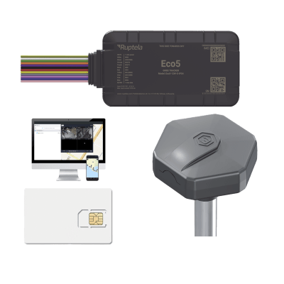 [ECO5KITFUEL] KIT Dispositivo de Rastreo Vehicular/ Sensor nivel de combustible BLE / Conectividad LTE Cat1 y LTE-M / BLE 5.0 / GNSS U-blox / Carcasa IP54 / Batería Interna de Respaldo / Detecta Interferencias / Incluye: EPCOMGPSCODE, TDBLE1000 y SIM500MB2Y