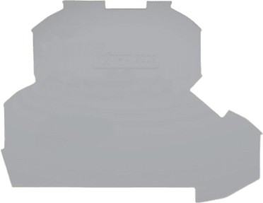 Placa Final e Intermedia / Espesor 0,8 mm / Gris / Poliamida PA 66 / UL 94 V0 / Certificación Ferroviaria DIN EN 50155 / Resistente a Vibración y Choque