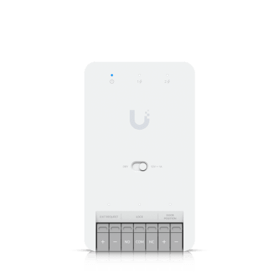 [UA-HUB-DOOR-MINI] Centro de Control de Acceso Compacto Ubiquiti UniFi / Terminal de Bloqueo 12V / Entradas Adicionales Sensor y Botón / Alimentación PoE++ / Conexión para Dos Lectores o Cámaras / Uso Interior