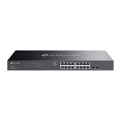 Switch Omada SDN Administrable / 16 puertos Gigabit y 2 puertos SFP / Funciones sFlow, QinQ y QoS / Administración centralizada OMADA