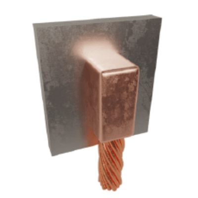 [TGM-CAPV-1/0] Molde para Soldadura Exotérmica para Cable 1/0 AWG a Superficie de Acero en Vertical a 90°