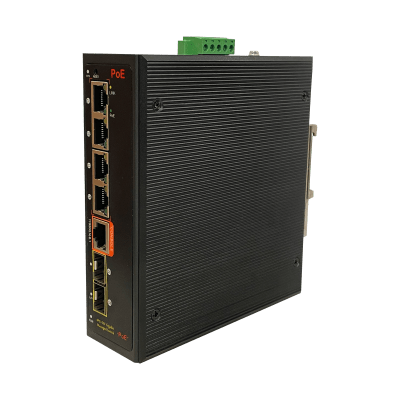 [MIS120] Switch PoE Industrial Administrable / 4 Puertos 1GbE PoE / 2 Slots SFP / IP40 / Rango de Temperatura -40°C a 80°C / ERPS con Recuperación <20 ms / STP/RSTP/MSTP / VLAN / Seguridad Avanzada