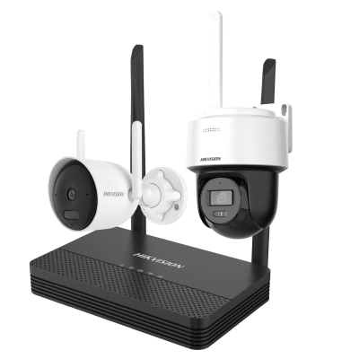 [NKS424WBPH] Kit IP Inalámbrico 4 Megapixel / NVS 4 Canales / 1 Cámara Bala Exterior + 1 Cámara Turret Interior con Lente 2.8 mm y Dual Light / Audio Bidireccional (Micrófono y Bocina) / Soporta Micro SD de 512 GB