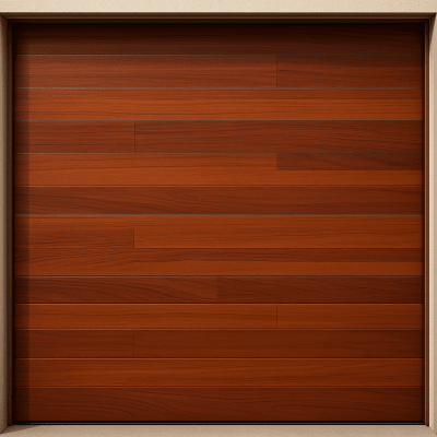 Puerta de Garage de Alta Calidad / Estilo Americano / Acabado Laminado PREMIUM / Color Madera Clara / 9x9 Pies.