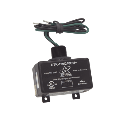 [DTK-120/240CM] Dispositivo de Protección contra Sobretensiones de Fase Dividida de 120/240 VCA, Recomendado para Climas, Motores, Iluminación.