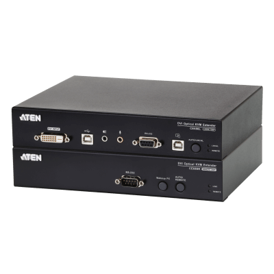 Extensor KVM DVI | Transmisión por Fibra Óptica | Distancia hasta 600 m | Resolución 1920x1200 a 60 Hz | Señales RS-232 y USB