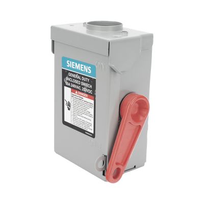 [GNF221RA] Interruptor de Seguridad GNF221RA, 240Vca, 2 polos, 30 Amp, sin portafusibles, Nema 3R.