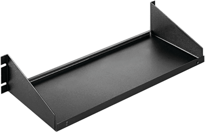 Charola para Rack 19 Pulgadas, Capacidad de Carga 34 kg, Base Ventilada, Acero Dulce Color Negro, 2 UR, Dimensiones 482x381x95 mm
