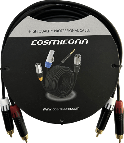 [CRC032RM2RM3001] Cable 2 RCA x 2 RCA, conectores negros, con diferenciador de blanco y rojo (2x MT380-RD - 2x MT380-WH), length 3m