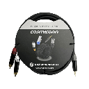 Cable 3.5mm a 2 RCA, conectores negros, con diferenciador de blanco y rojo en RCA MT380-RD - MT380-WH - MTP3C-BG, length 10m