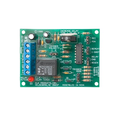 [ELK960] Relevador Con Temporizador / 3-60 Seg o 3-60 Min  / Activación de Disparo Positivo o Negativo / Alimentación 12-24 Vcc