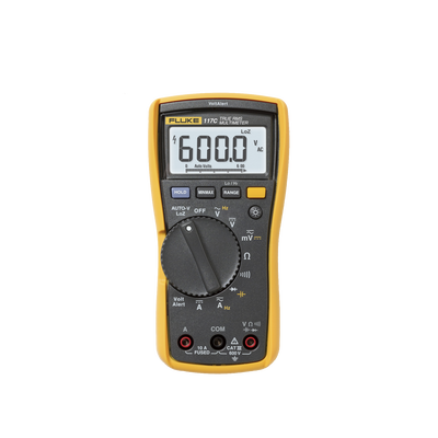 [FLUKE-117] Multímetro Digital para Electricista, con Detector de Voltaje sin Contacto, Uso con Voltaje Máximo de 600 V, Pantalla LED Retroiluminada
