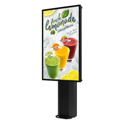 Montaje Tipo Kiosco para exterior Compatible con Pantallas de 55" Samsung OH55AS / Diseño Ultradelgado / METAL / Exterior IP65 / Base Pedestal 8"