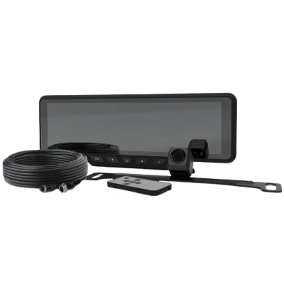 [EC4211BK] Sistema alambrico de reversa con camara y monitor de 9 pulgadas, Incluye cámara para placa de 170°