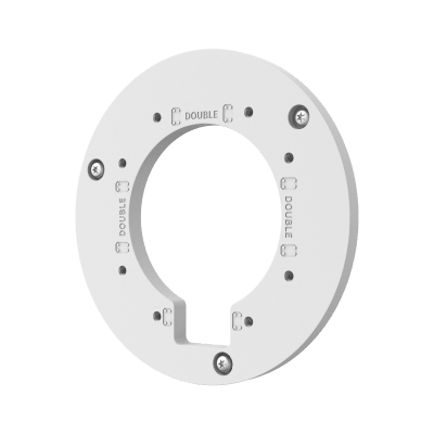 [SBD-137WMA] Adaptador de Montaje SBD-137WMA para Cámaras Hanwha Vision / Aluminio Blanco RAL 9003 / Diámetro Ø137.5 mm / Compatible con SBP-137WMW / Tornillo TR20 / Certificaciones EAC RoHS KC CE FCC