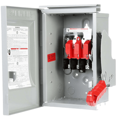 Interruptor de Seguridad HNF364, 600Vca, 3 polos, 200 Amp, sin portafusibles, Nema 1.