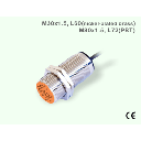 Sensor de Proximidad Capacitivo M30 / DC 3 Hilos PNP N.O. / Distancia Detección 10 mm / Montaje Embedido Apantallado / IP67 / Protección Cortocircuito y Polaridad Inversa / Cable 2 Metros