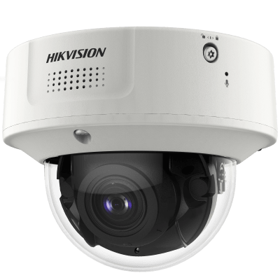 Domo IP 12 Megapixel / Lente Mot. 2.8 a 12 mm /  DARKFIGHTER / WDR 120 dB / IK10 / 40 mts IR / Conteo Facial / Reconocimiento Facial  / PoE / Búsqueda por Atributos / Micrófono Integrado / Micro SD
