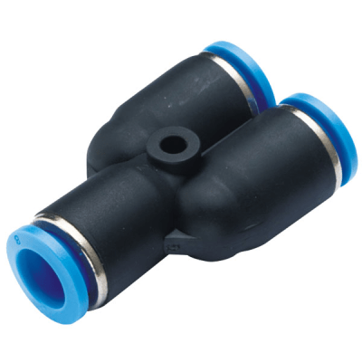 Conector Neumático de Inserción / Unión en Y / Diámetro Exterior 12 mm a 8 mm / Para Sistemas Neumáticos