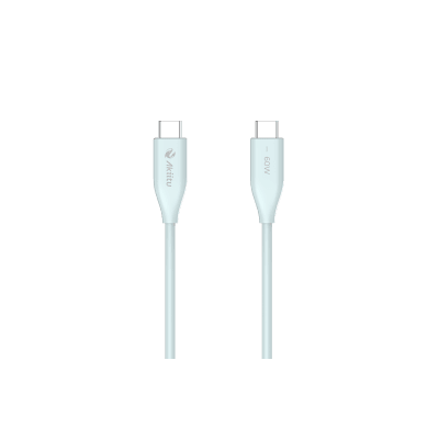 Cable de Carga USB-C a C / 1.5 Metros (4.92 Pies) / Tecnología GaN (Nitruro de Galio) / Fast-Charging / Potencia 60W / Velocidad Transferencia 480 Mbps / Material Silicona No Tóxica / Conector Aluminio Anodizado