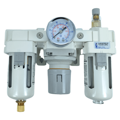 Lubricador de Regulador de Filtro NTA-AC3000-03 / Puerto G3/8´´ / Presión Máxima 150 psi / Caudal Máximo 2200 L/min / Precisión de Filtro 40µm