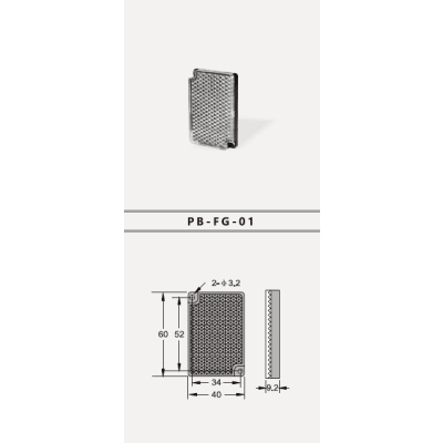 [PB-FG-01] Reflector Industrial para Sensores Fotoeléctricos / Modelo PB-FG-01 / Dimensiones W40×H60 mm / Accesorio Especializado