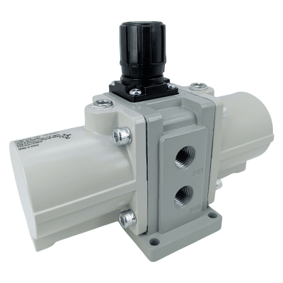 [NTA-NVBA10A-02] Booster de Aire con Válvula de Alivio / Operación por Perilla / Puerto 1/4" / Rango de Entrada 14.5-150 psi / Rango de Salida 29-300 psi / Flujo Máximo 230 L/min