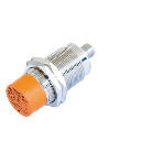 Sensor Inductivo M30 de Largo Alcance 25 mm / PNP NO / Conector M12 4 polos / No Rasante / IP67 / Protección contra Cortocircuito y Polaridad Inversa / LED Indicador Rojo / Carcasa de Latón Niquelado