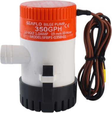 [SFBP1-G35-01] Bomba de Achique Eléctrica Marina Sumergible SEAFLO 12V / 350 GPH (1325 LPH) / No Automática / Protección Anti-Aire / Sellos Herméticos / Cableado Marino / Base de Filtro Removible