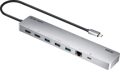 [UH3240] Dock Multipuerto USB-C | 11 en 1 | 8K Single o Dual 4K | PD 100W | USB 3.2 Gen 1 | Ethernet Gigabit | SD MicroSD | Aluminio
