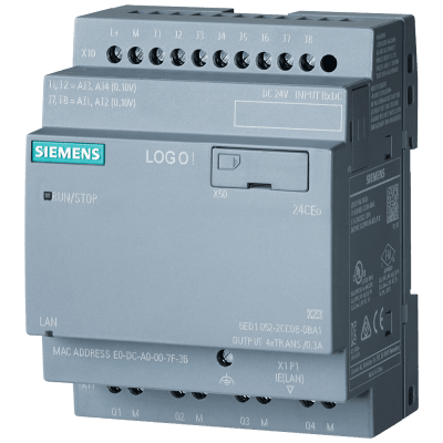 [6ED1052-2CC08-0BA2 ] Módulo de Lógica / 24 VDC / 8 DI (4 AI)/4 DO / Ethernet / Web Server / Data Log / MicroSD / Cloud Connection / MQTT
