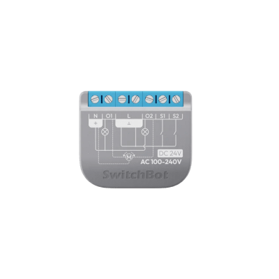[SWITCHBOTRELSW2PM] Relay Switch Inteligente 2 Canales / WiFi + BLE / Medición Consumo / 10A por Canal / Protección Sobrecarga / Compatible Matter / 42 x 36 x 16 mm (1.7 x 1.4 x 0.6 in)