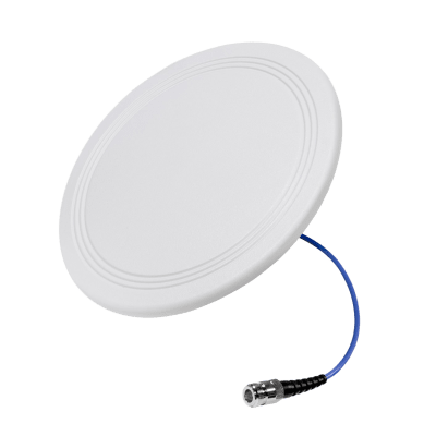 [3100-05] Antena Omnidireccional para Techo Interior / 600-6000 MHz / 5 Bandas Celulares y WiFi / Perfil Ultra Bajo 8 mm / Conector N-hembra / Cable Plenum 30 cm / Material del radomo, ABS