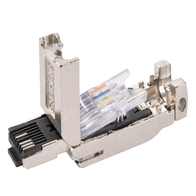 Conector RJ45 Industrial FastConnect 180 / 10-100 Mbit/s / Enclosure Metal IP20 / PoE+ / -40°C a +85°C / FastConnect System