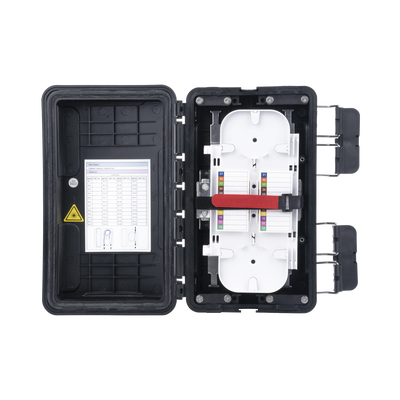 [FDP-420F] Caja de Distribución de Fibra Óptica, Hasta 96 Empalmes, Exterior IP65, Color Negro