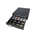 Cajón para Efectivo / Serie MK / Push Open / Insertos Ajustables Billetes y Monedas / Cubierta de Acero / Operación Manual