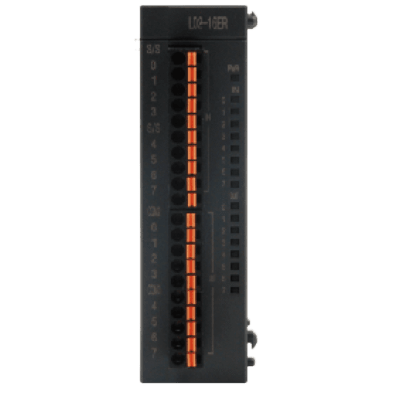 Módulo de Expansión Híbrido / 8 Entradas Digitales + 8 Salidas a Relevador / 24VDC / Diseño Slim 25 mm / Terminales Push-Type / Montaje Riel DIN / Inmunidad al Ruido Mejorada