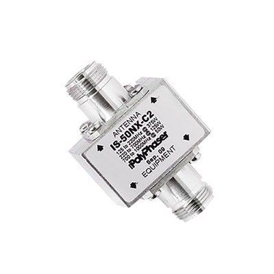 [IS-50NX-C2] Protector Coaxial RF / 125-1000 MHz / 50 Ω / Conectores N Hembra / Ceja Lateral / 50 kA