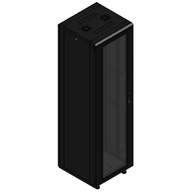 [LES-60-60-42UG] Gabinete rackeable de piso de 42U, compatible con estándar 19 pulgadas, equipado con puerta frontal de cristal para una mejor visibilidad y presentación profesional