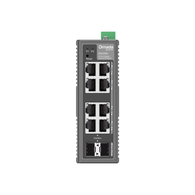 Switch Industrial Omada Easy Managed / 8 Puertos Gigabit (6× RJ45 + 2× RJ45/SFP Combo) / 16 Gbps Switching / -40°C a 75°C / Protección Rayos 6kV / Gestión Cloud / Montaje DIN Rail o Pared / IP40