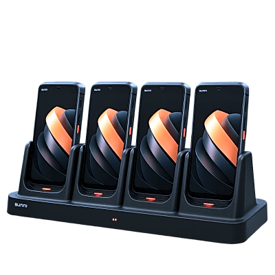 [L3-CHARGER-4] Base de Carga 4 Bahías / Carga Simultánea / Pogo Pins Directos / Indicadores LED Individuales / Diseño Vertical / Compatible SUNMI L3 / Gestión de Flotas