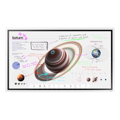 Pizarra Interactiva Digital / 55" 4K UHD (3840x2160) / Touch IR 20 Puntos / Whiteboard 4 Usuarios Simultáneos / Tizen 9.0 / WiFi / VESA 400x400