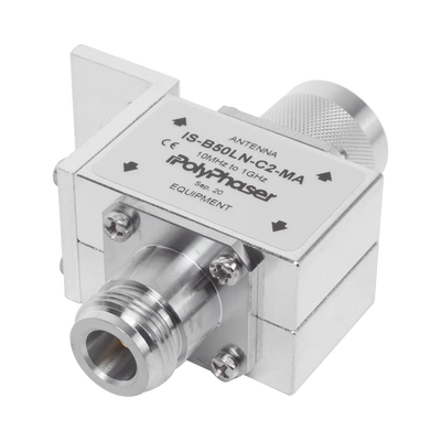 [IS-B50LN-C2-MA] Protector RF Coaxial Para 10 a 1000 MHz Con Ceja Frontal Con Conectores N Macho y N-Hembra, 50 Ω