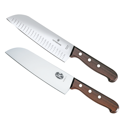 [6.8520.17G/P] Set de 2 Cuchillos Santoku Wood de Mango de Madera Palissandro Victorinox. La combinación Ideal para La Cocina.