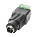 Adaptador Hembra Tipo Jack de 3.5 mm polarizado de 12 Vcc / Terminales Tipo Tornillo / Polarizado (+/-) / Ideal para Cámaras de Video Vigilancia.